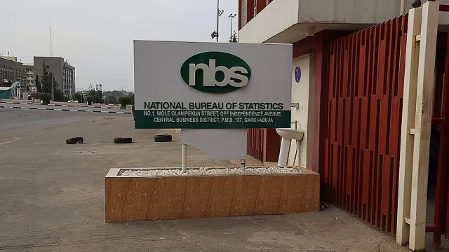 NBS Building banMonument sign of National Bureau of Statistics (NBS) Headquaters, Abuja. ner Abuja