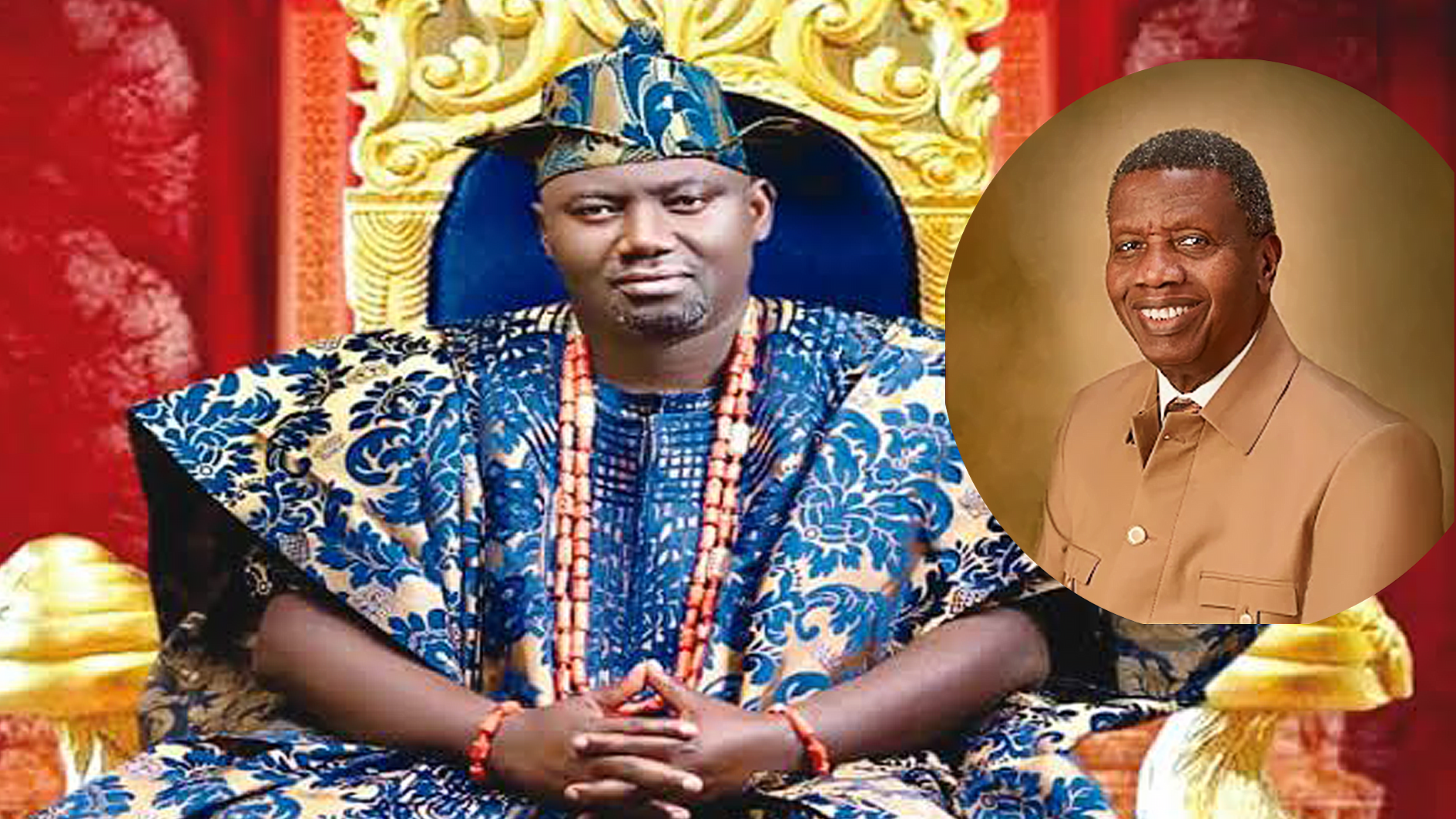 Oba Abimbola Akeem Owoade I and Pastor E.A. Adeboye (Adeboye’s photo credit TY Bello)