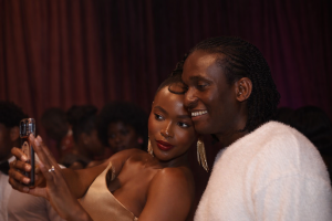 A young man and woman at the cinema