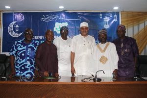 From the right The planning Commmittee Chairman Badmus ShaKiru,The Guest Lecturer Dr. Isa Muhammad Mujeeb Tosin, The chairman of the Occasion Dr. Jebe Abdullahi(S.A on islamic Affairs )Comrade Debo Adeniji(Chairman N.U.J information Chapel)  Comrade Leye Ajayi )( Chairman,N.U.J. Lagos State Council) and Comrade Babatunde Olalere (General Secretary, N.U.J Lagos State Council)