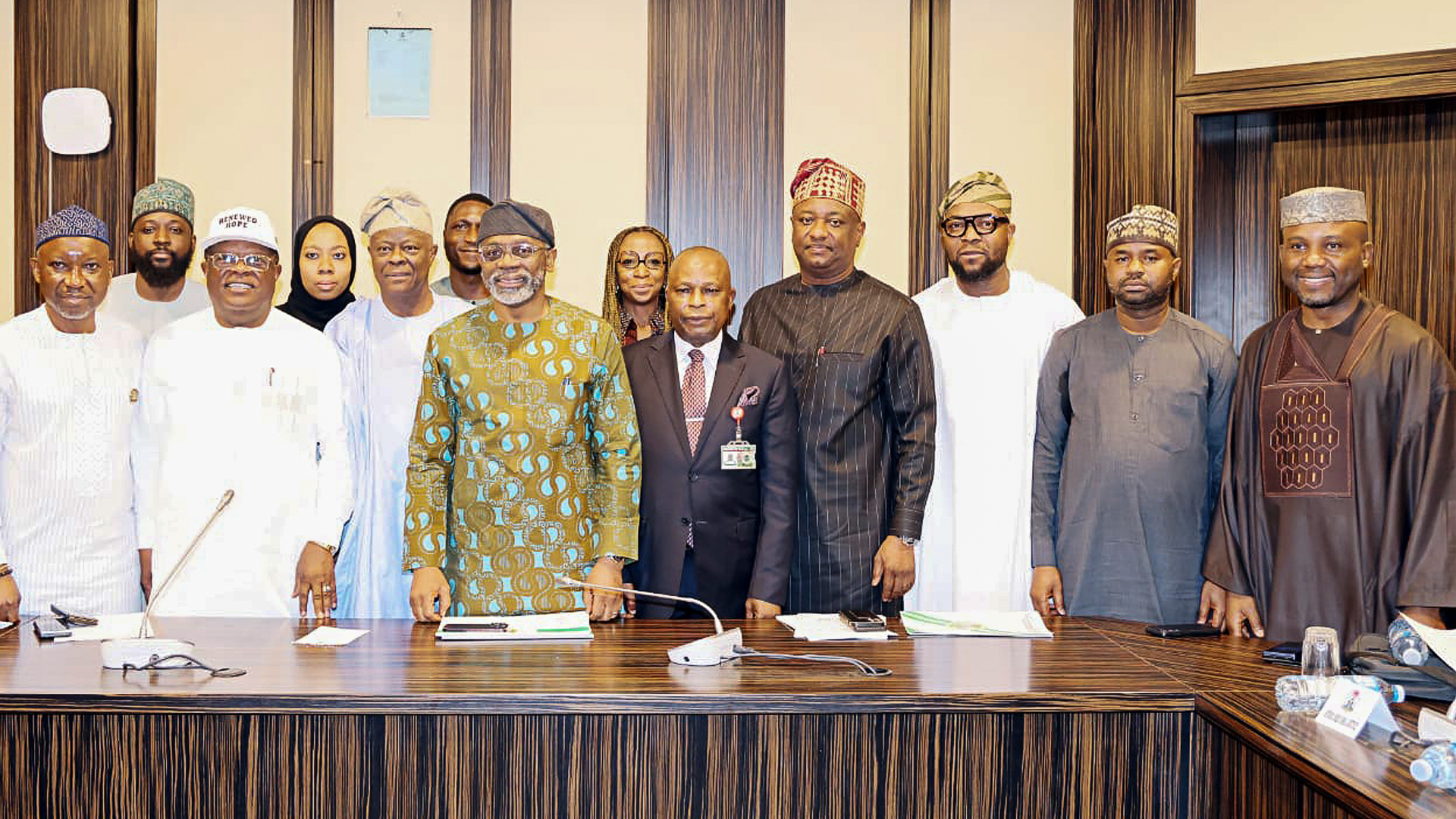 Minister of State for Gas Resources, Ekperikpe Ekpo (left); Minister of Works, David Nweze Umahi; Minister of Finance and Coordinating Minister of Economy, Olawale Edun; Chief of Staff to the President, Femi Gbajabiamila; Minister of Justice and Attorney General of the Federation, Lateef Fagbemi; Minister of Aviation, Festus Keyamo; Minister of Communication, Olatunbosun Tijani; Executive Chairman, Nigeria Revenue Service (NRS), Zacch Adedeji; Minister of Innovation, Science, and Technology, Kingsley Tochukwu Udeh and others during the inauguration of the cabinet committee to review and align existing laws and regulations on the establishment and incorporation of the Grid Asset Management Company Limited (GAMCO) held at the Presidential Villa Abuja… on Friday.