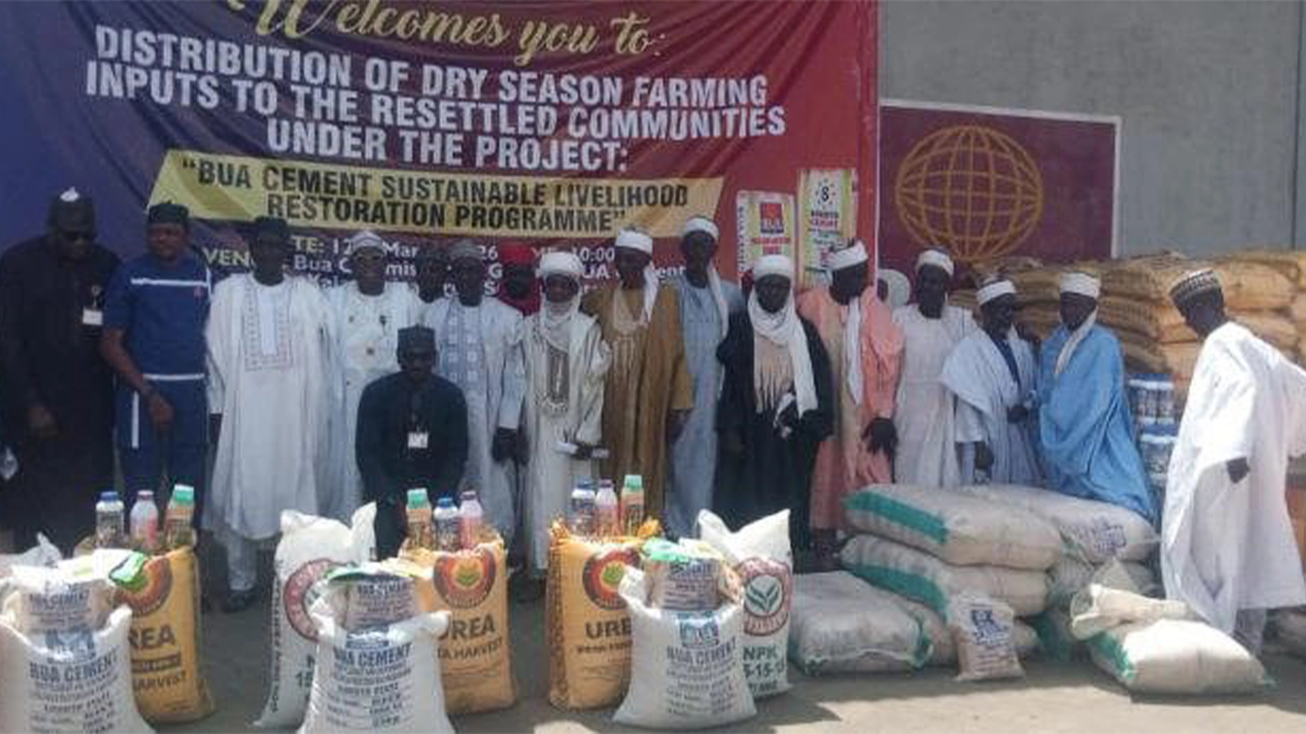 BUA Cement distributes farm inputs to 300 displaced farmers