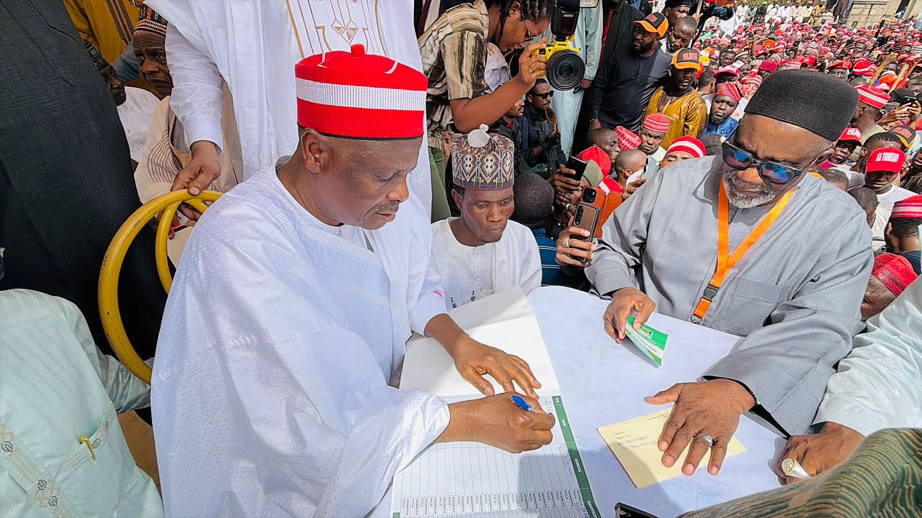 ADC hails Rabiu Kwankwaso’s defection as boost, while APC faces defections in Benue and probes alleged consensus list controversy in Oyo.