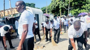 Police officers during the exercise in Lagos.