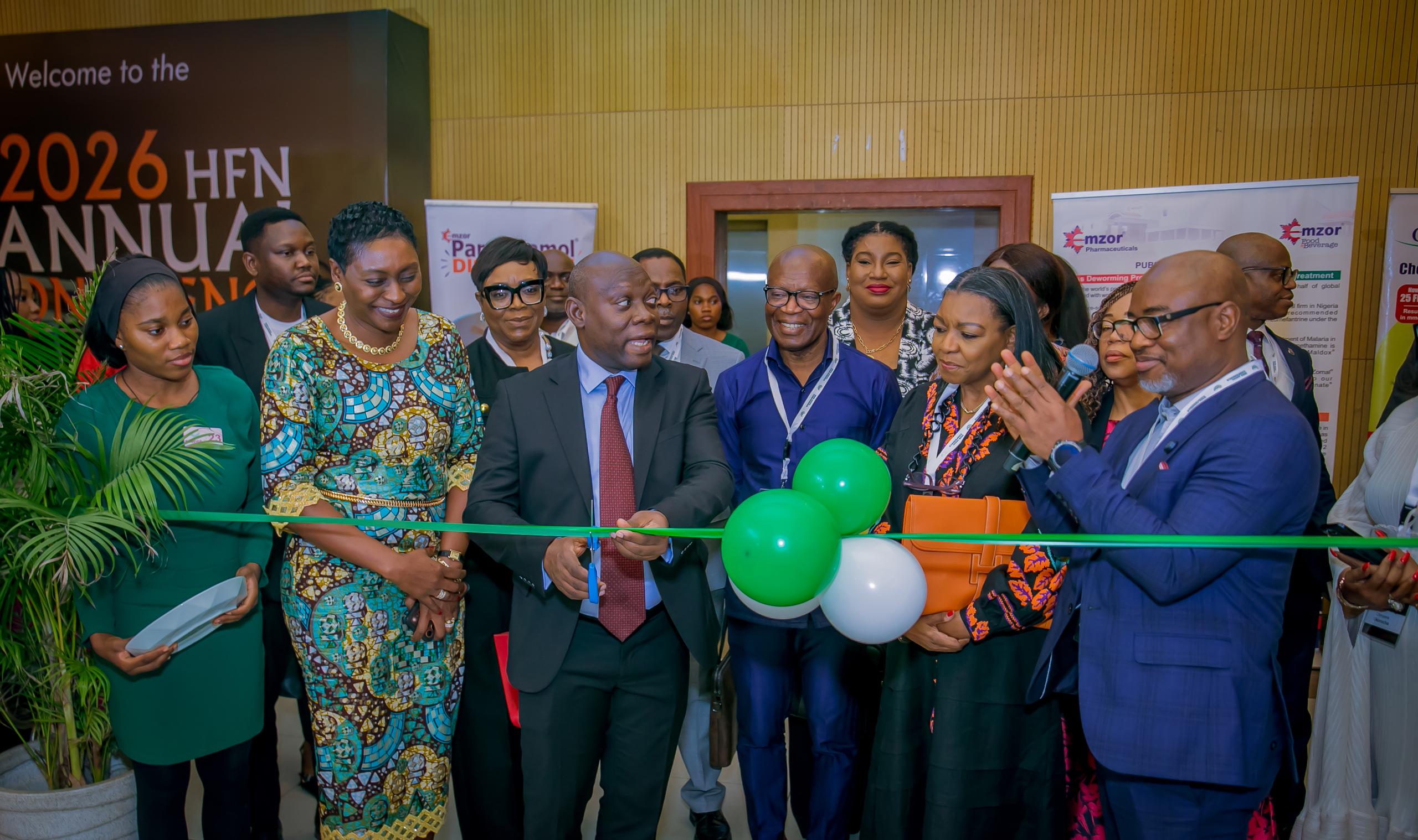 Officials cutting ribbon during the Healthcare Federation of Nigeria Annual Conference 2026 in Lagos
