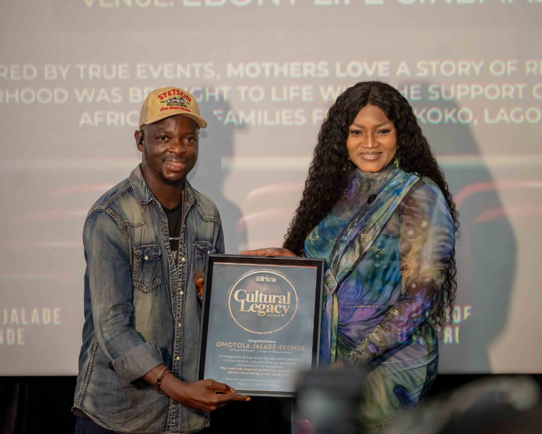 Omotola Jalade-Ekeinde receives Cultural Legacy award during Mother’s Love screening event in Lagos