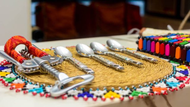 Beaded silverware from South Africa