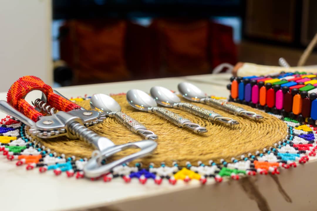 Beaded silverware from South Africa