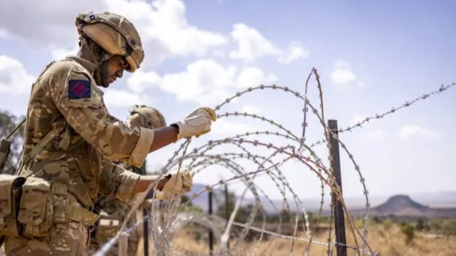 British soldiers stationed in Nanyuki, Kenya,