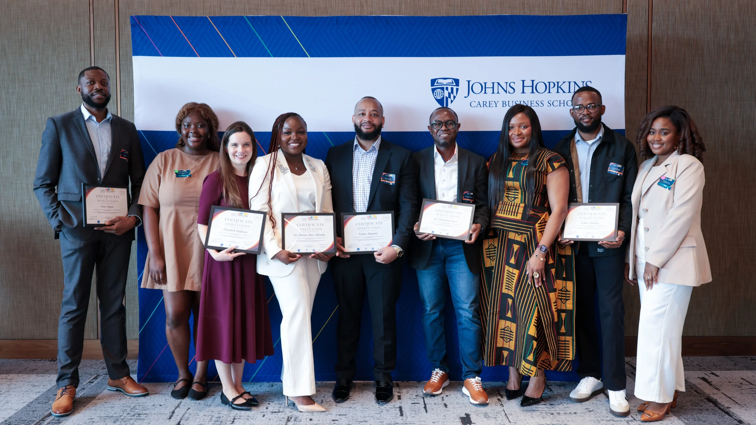 The Future of Work Career Panel: From Left to right: Peter Ngum, Maame Ya Konadu Idun, Elizabeth Hoffman, Dr Dinma Akor-Akinola, Taiwo Abayomi, Dr Oladimeji Farri, Chika Nzekwe, Lekan Afolabi, and Temisan David.