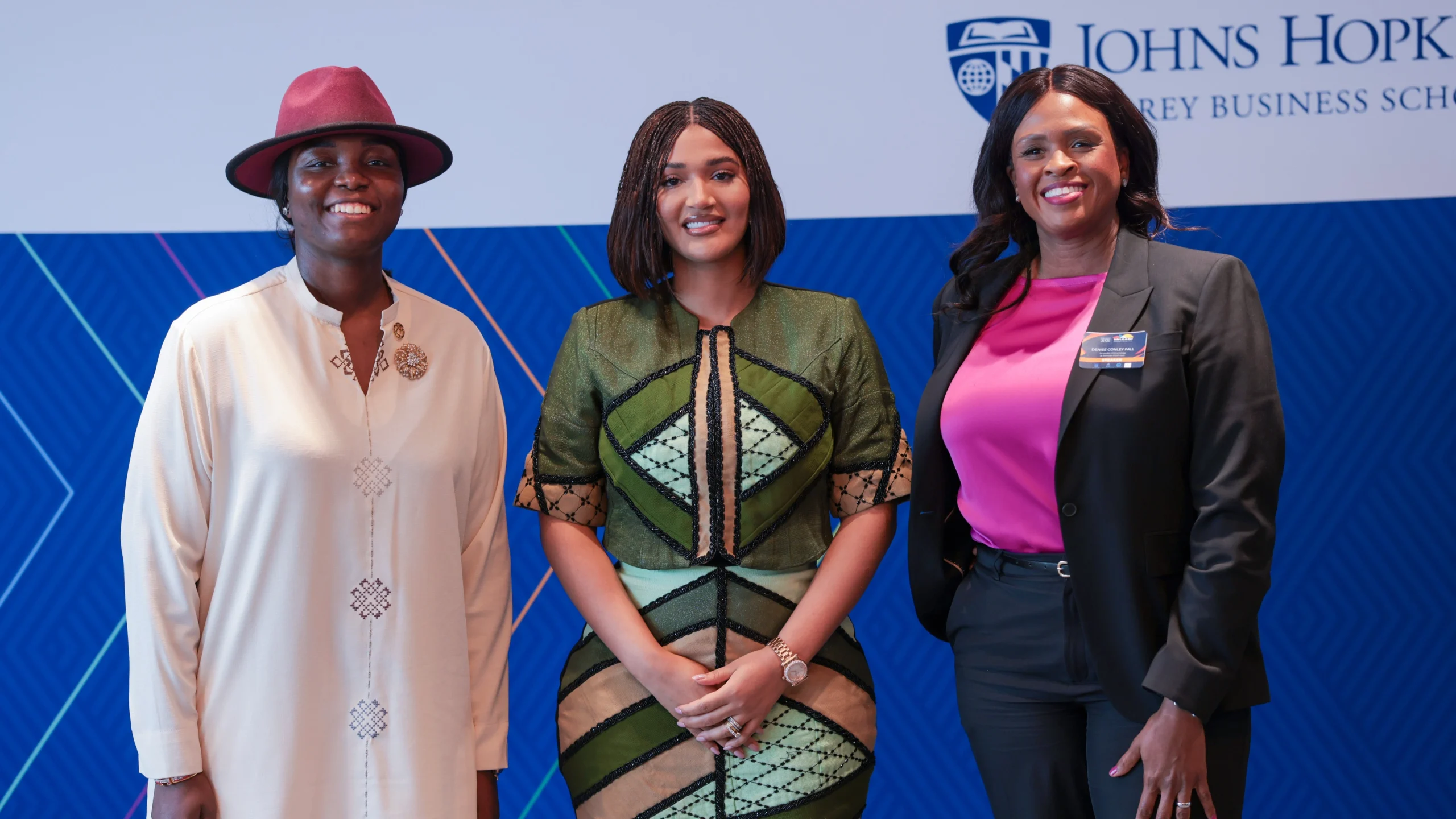 Fireside Chat with Leaders: from Left to right Tolani Alli, Dr Elizabeth Jack-Rich, and Denise Conley Fall