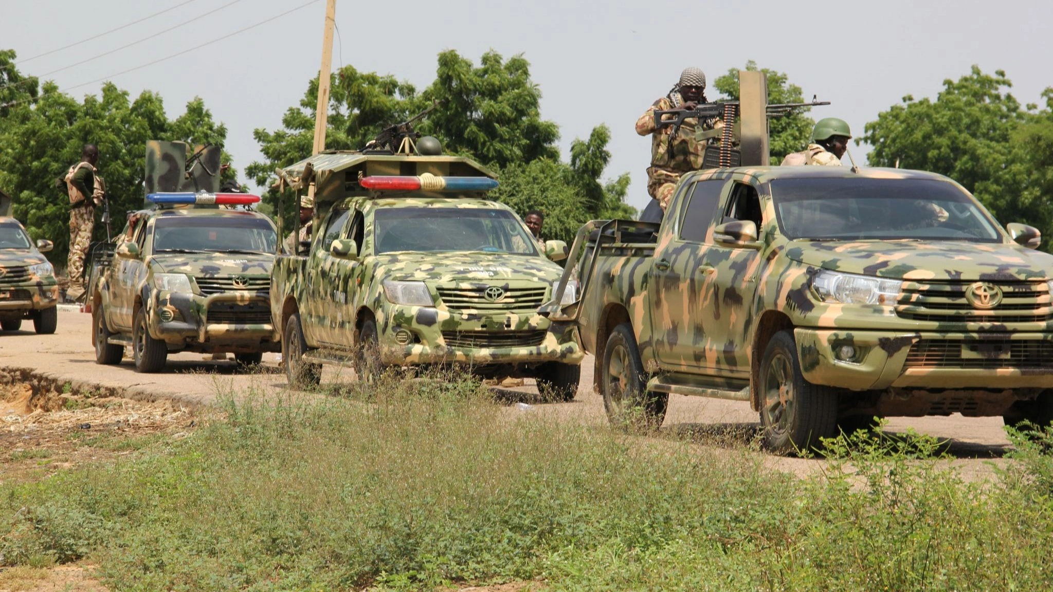 Nigerian soldiers on patrol in North-West region