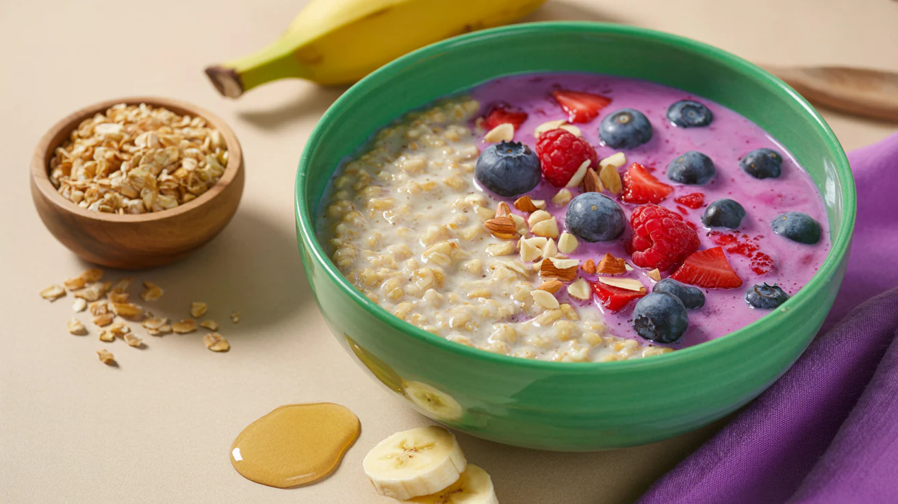 Oats with milk and fruit