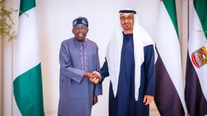 President Bola Tinubu and Sheikh Mohammed bin Zayed Al Nahyan