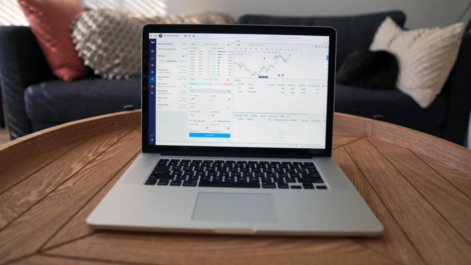 A Computer showing trading screens