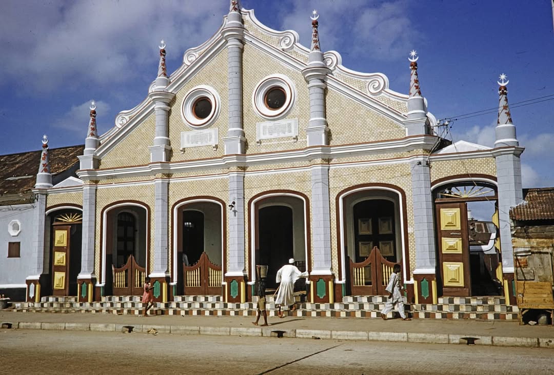 Shitta Bey Mosque Lagos Island with detailed architecture and minarets