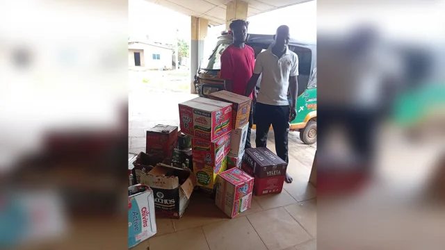 Suspects with stolen items