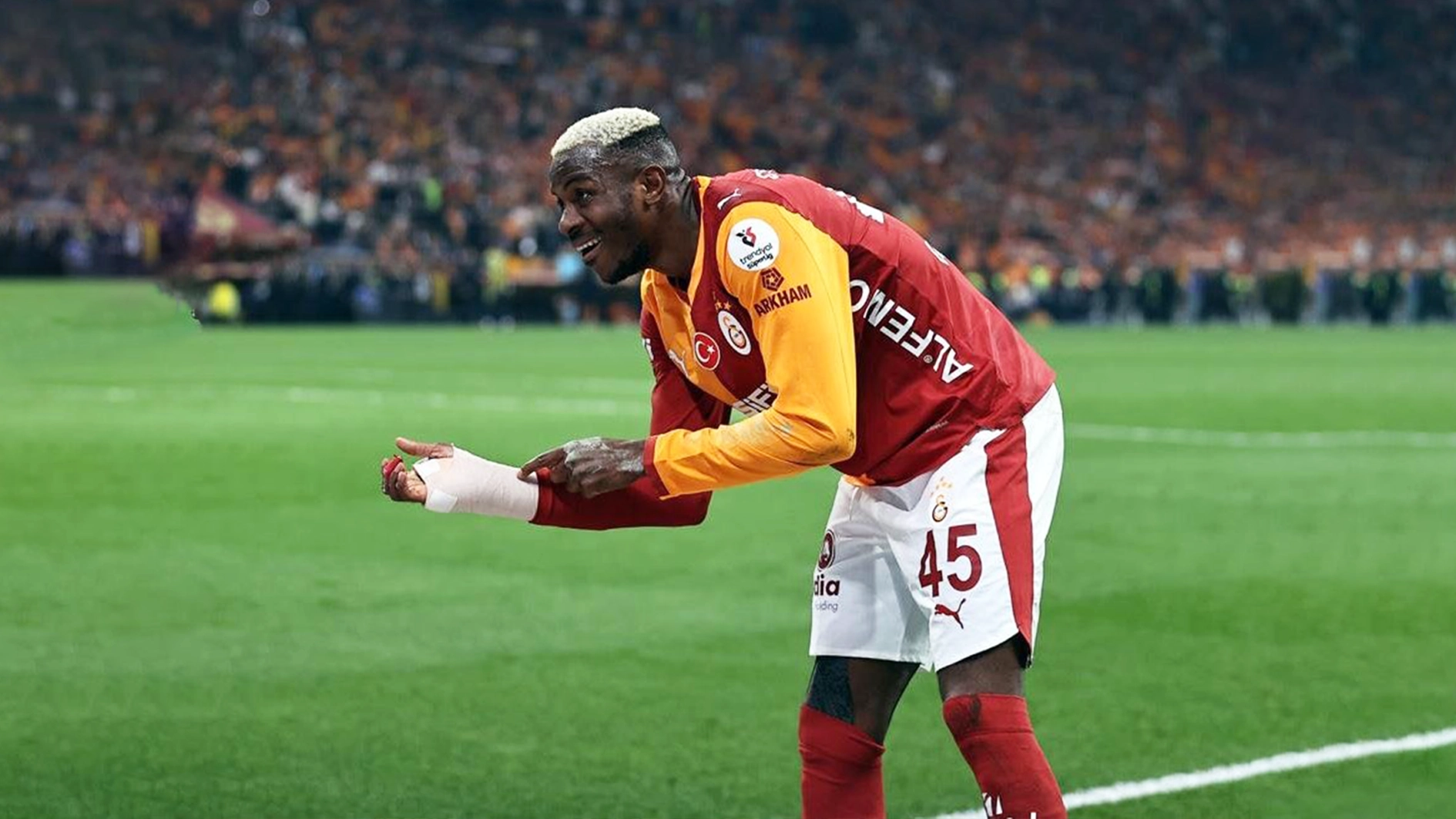 Victor Osimhen scored twice as Galatasaray rallied to beat Antalyaspor 4-2, securing a fourth straight Turkish league title on Saturday.