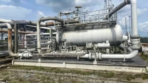 An industrial oil and gas separation and stabilization unit