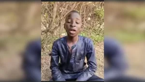 Tijjani, a 15-year-old boy, identified to be allegedly involved in the attack that killed a senior military officer and two soldiers in Borno State.