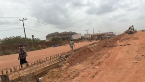 Section of the road on Monday.                               PHOTO: ENIOLA DANIEL