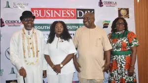 Photo: L-R: Mayor of Housing, My-ACE China; Queen Takiri, representative of Musa Dangiwa, Minister of Housing & Urban Devt; Dagogo Wokoma, SSG, representing Gov Sim Fubara; and Chinyere Nwoga, President of PHCCIMA