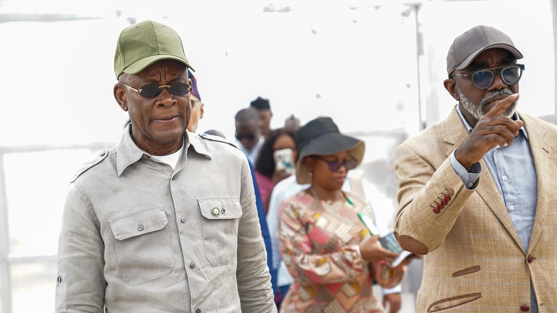 Minister of State for Industry, John Owan Enoh (left); Executive Assistant to the Executive Secretary of the National Sugar Development Council (NSDC), Chinyere Nwaka; and Executive Secretary/CEO of the NSDC, Kamar Bakrin, during a visit to the Nigeria Sugar Institute (NSI) in Ilorin, Kwara state.