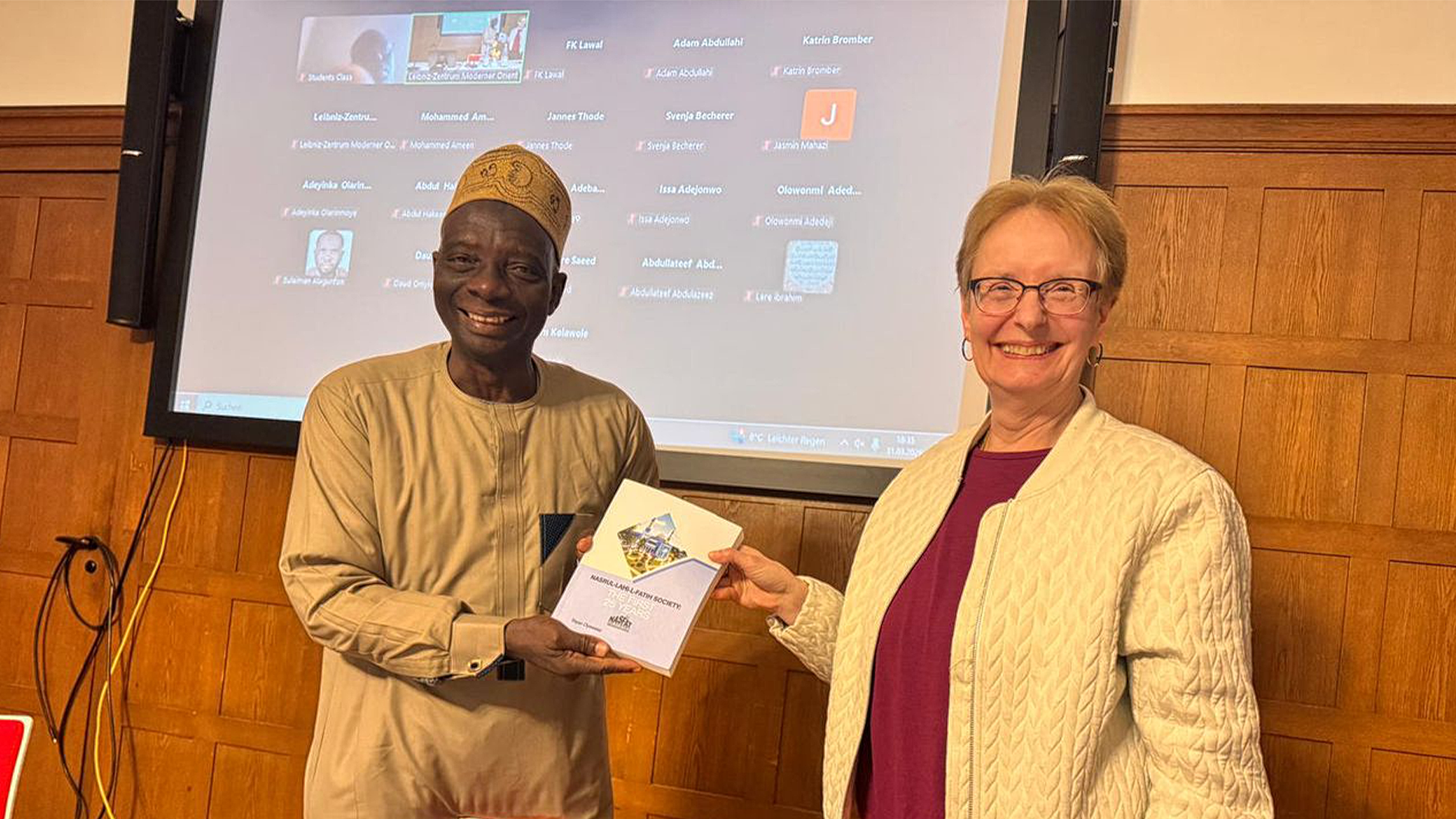 Prof. Amidu Olamilekan (left) and Prof. Ulrike Freitag during the colloquium