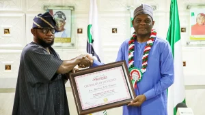 Arc. Sonny Echono receiving the 2025 Personality of the Year Award