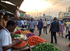 Local food market in Nigeria