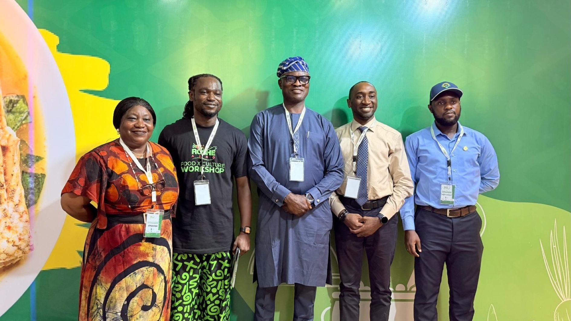 Speakers – Senior Partner, Andersen Consulting, Mrs Abayomi Olarinmoye (left); Founder, Roshe Agro & aquaSense+ farm management app, Dada ‘Foluso; representative of the Lagos State Commissioner of Agriculture & Food Systems, Mr. Emmanuel Audu; Founder, HealthKraft Africa, Dr. Olawale Ogunlana; and Coordinator, Lagos Agriinnovation Club, Akorede Ryan, at the Food x Culture workshop in Lagos.