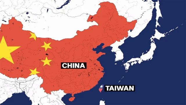 Map of China and Taiwan