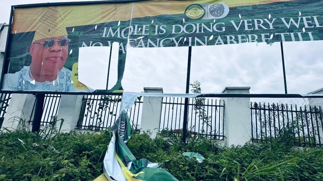 Destroyed campaign billboards