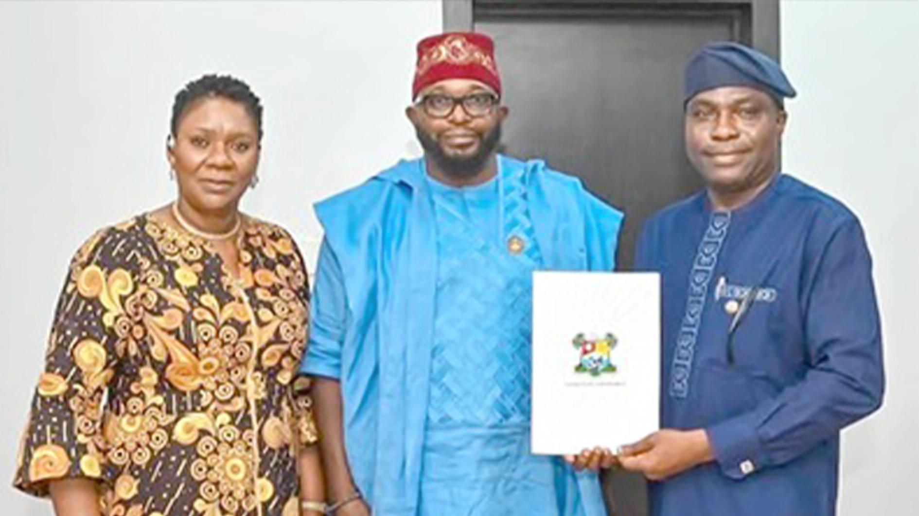 Permanent Secretary, Public Service Office, Mrs Sunkanmi Oyegbola (left), the Head of Service, Lagos State, Bode Agoro and Kayode Oyekanmi.