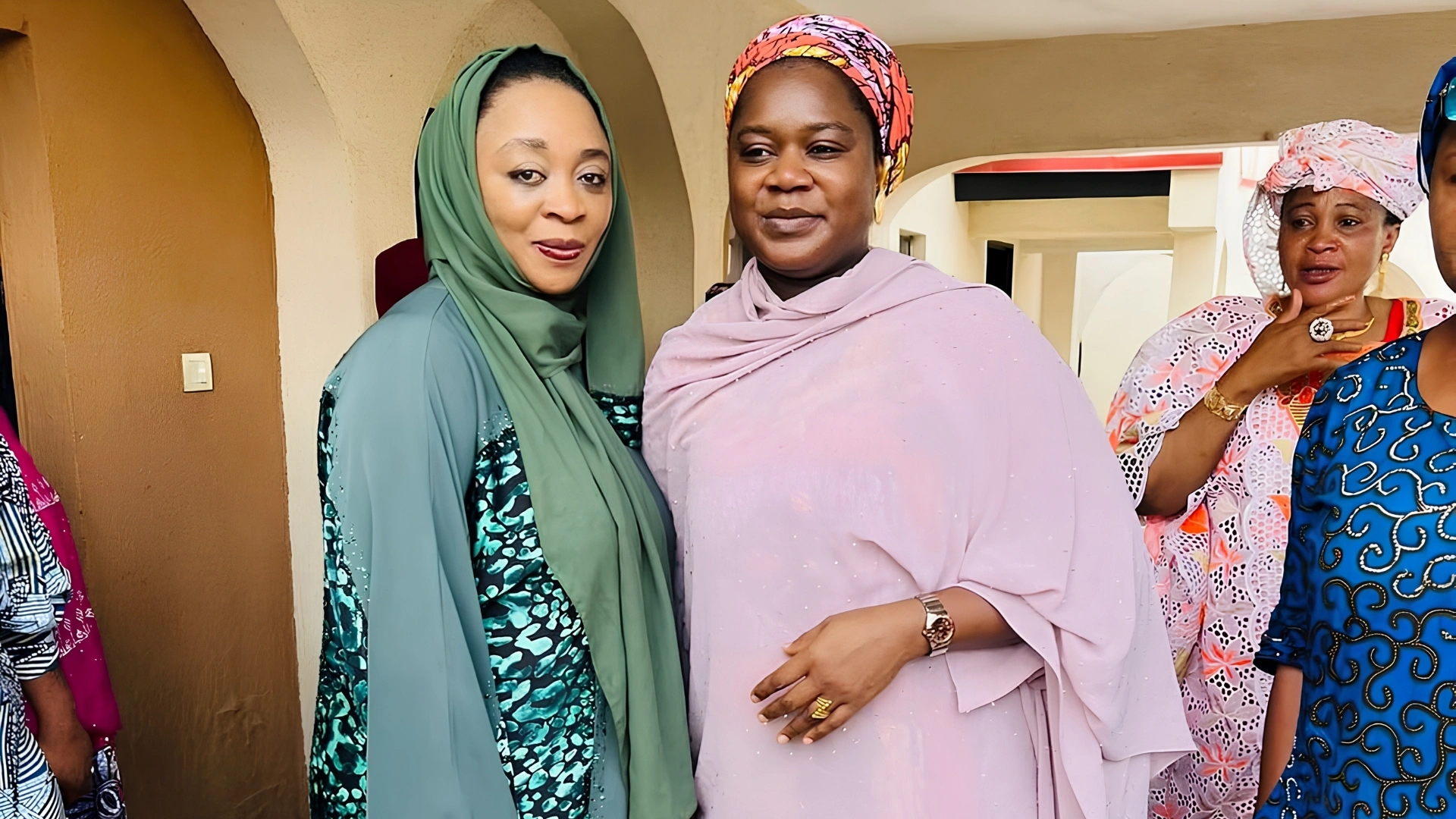 Saadatu Sani Musa, wife of Senator Sani Musa (left), and Fatima Mohammed Bago, wife of the Niger State Governor, Mohammed Umar Bago.