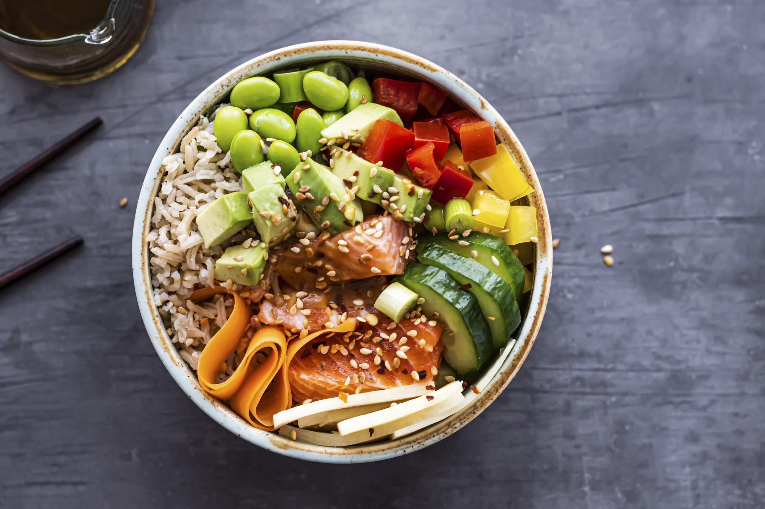 Easy Salmon Poke Bowl and Red Ice Cocktail Recipes