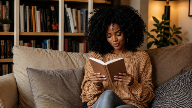 Young woman reading a book. Photo Magnific