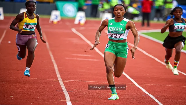 Teenage star Rosemary Nwankwo (right) is expected to be in Nigeria’s 4x100m team to the World Athletics Ultimate Challenge billed to hold in Budapest, Hungary, in September.