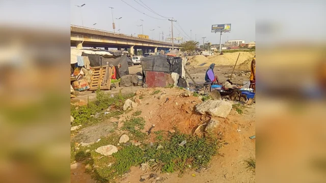 Some of the evictees erected makeshift structures as their new houses