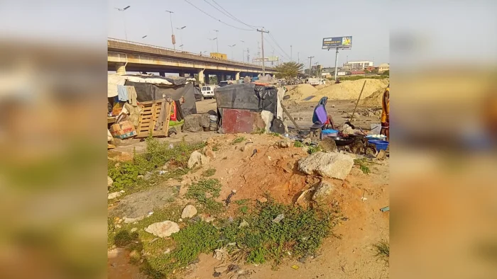 Some of the evictees erected makeshift structures as their new houses