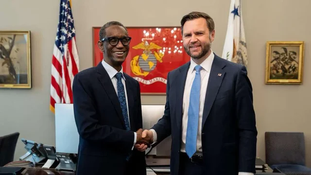 Nigeria’s National Security Adviser (NSA), Mallam Nuhu Ribadu and U.S. Vice President JD Vance