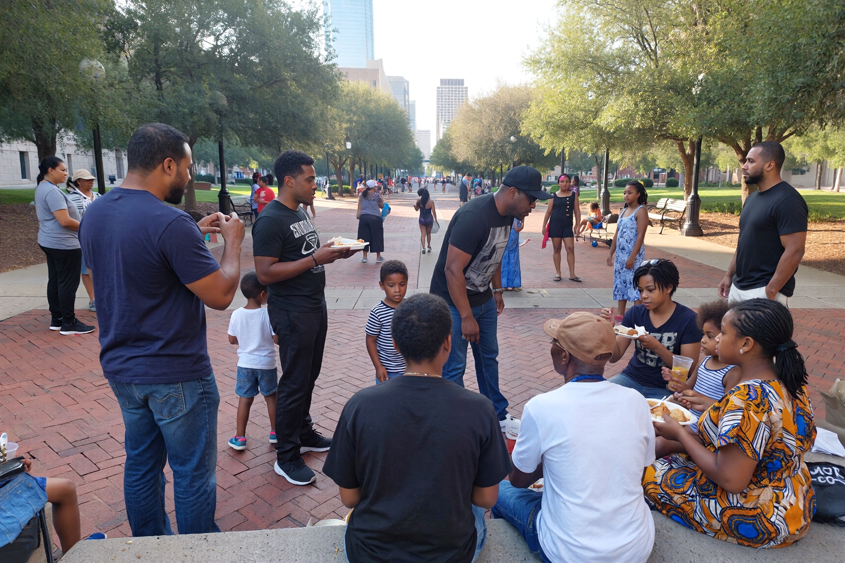 Nigerian families and community members gathering in Houston Texas, one of the US cities where most Nigerians live in America