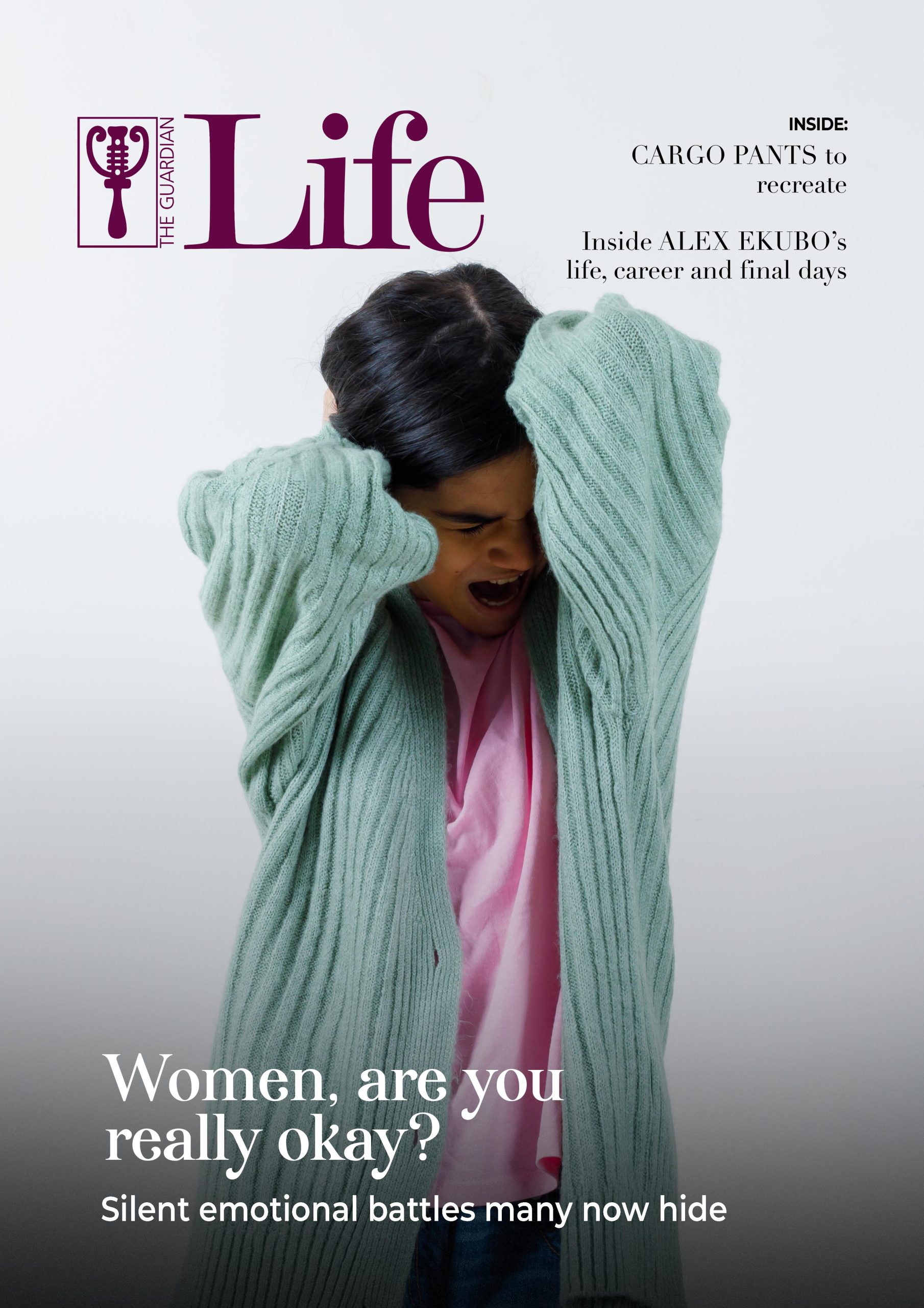 Illustration of a woman battling emotional burnout on the cover of Guardian Life