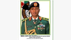 Brigadier General Olakunle Oluseye Nafiu, the 23rd Director-General of the Nigerian National Youth Service Corps (NYSC)