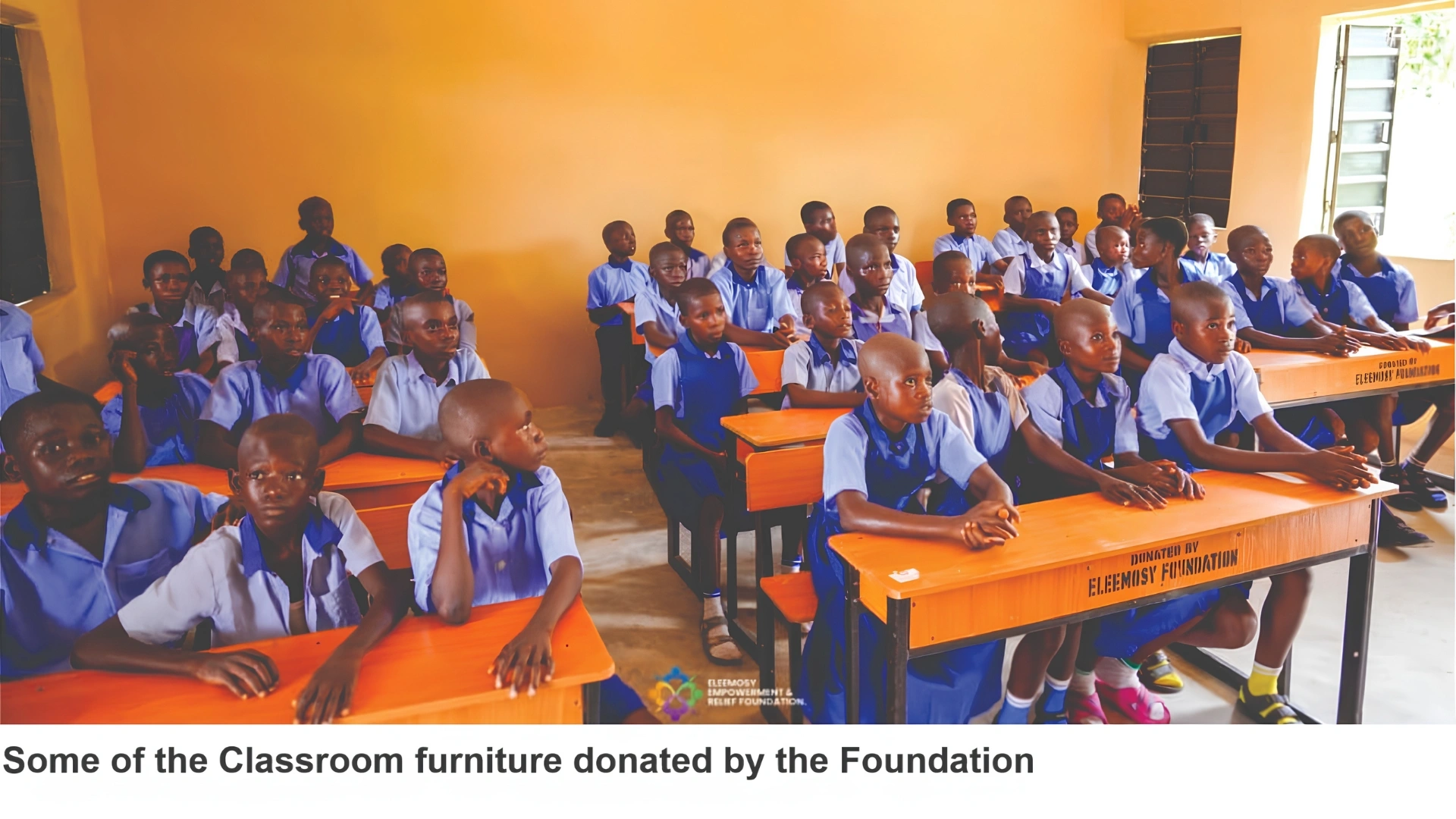 Some fo the classroom furniture donated by the Eleemosy Empowerment & Relief Foundation.