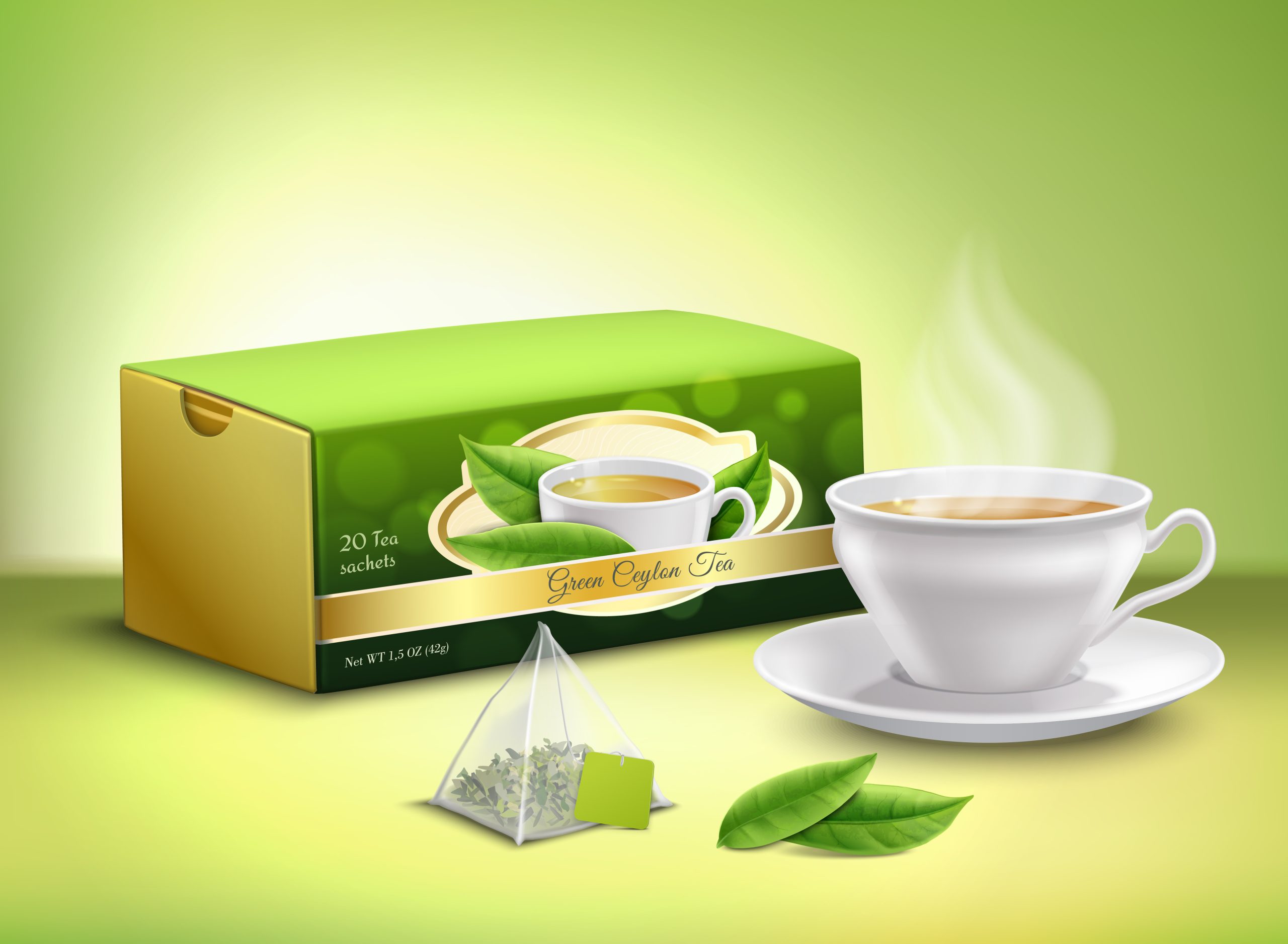 A warm cup of Green Cup served in a ceramic mug, known for its calming properties, soothing aroma, and potential wellness benefits.
