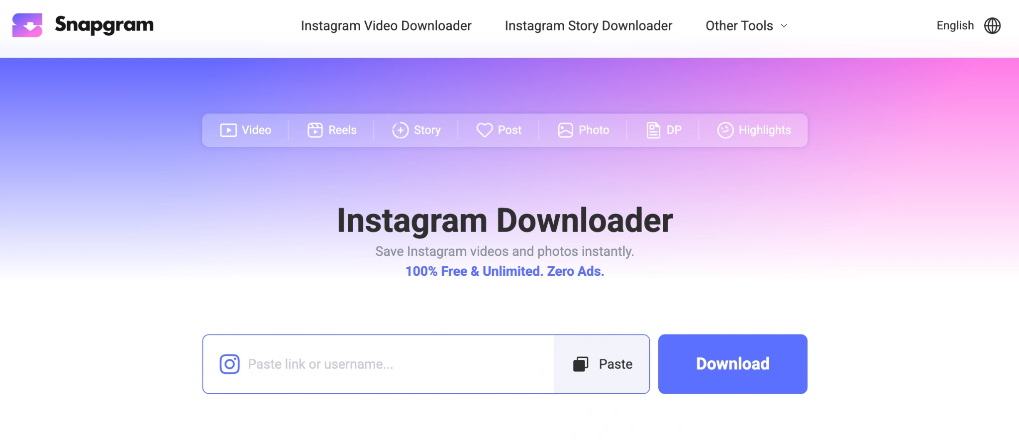 Snapgram interface