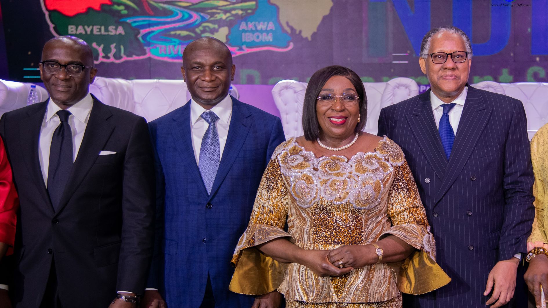 The Niger Delta Development Commission (NDDC) 7th Governing Board Chairman, Mr Chiedu Ebie (left); NDDC Managing Director, Dr. Samuel Ogbuku; Deputy Governor of Rivers State, Prof. Ngozi Odu; and Keynote Speaker,  Mr. Henry Odein Ajumogobia (SAN) during the NDDC Law and Development Summit 2026, held in Port Harcourt, Rivers State…recently