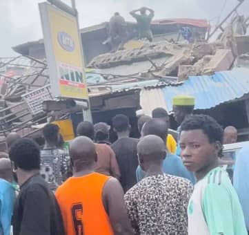 Three-storey building collapses in Lagos