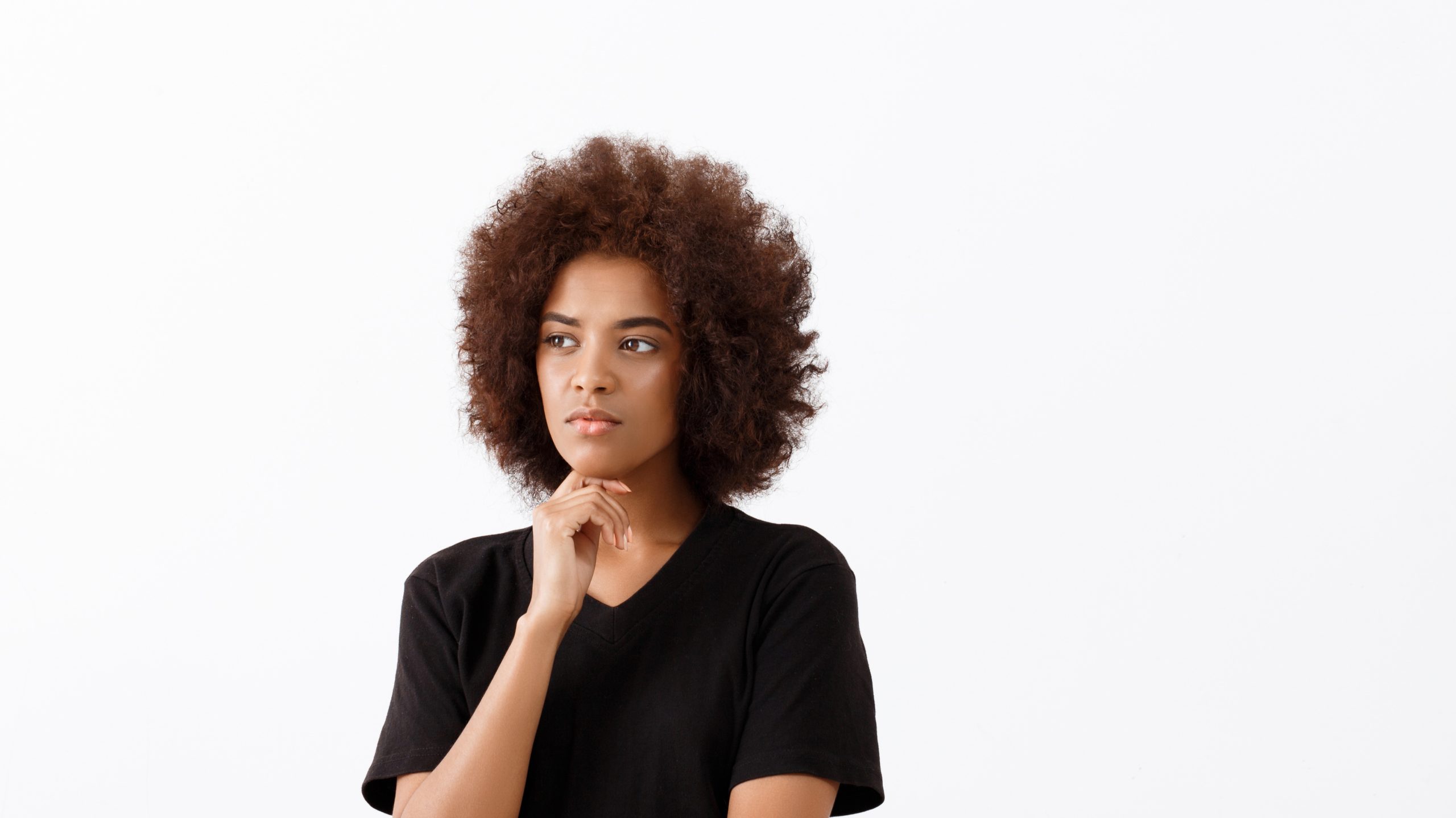A young lady thinking
